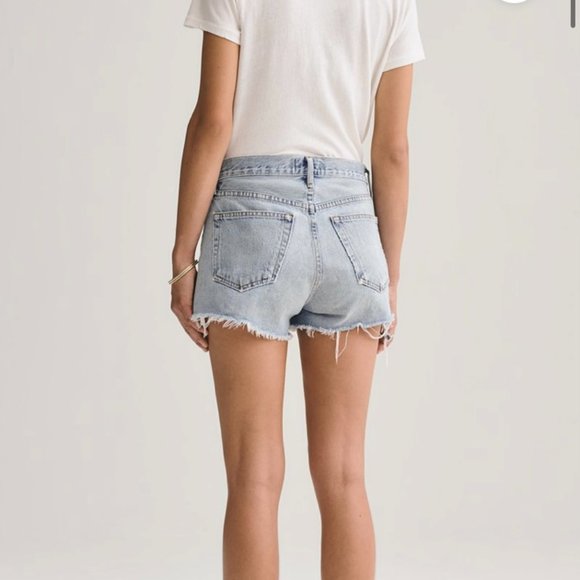 Agolde Parker high waisted shorts in Riptide 24 - Picture 2 of 13